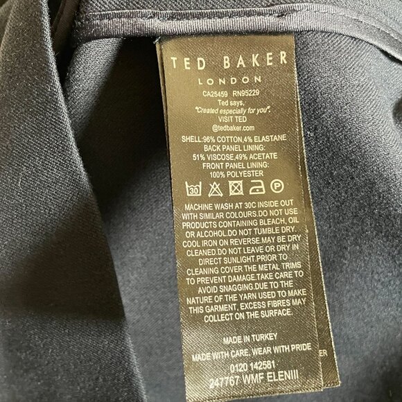 Ted Baker London Sheath Midi Dress TED 1 / US 2 to 4 Eleni Blue Crossover EUC - Picture 6 of 7